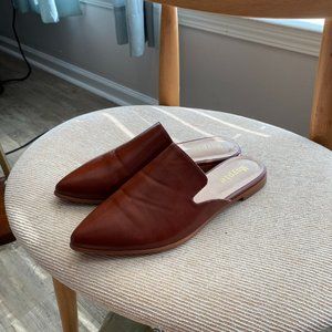 Faux leather mules